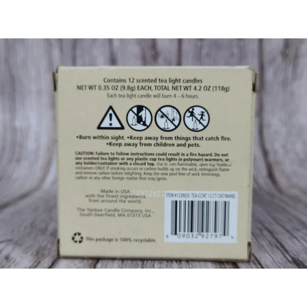 Yankee Candle‎ 12 Scented Tea Light Candles No.3 Coconut & Mandarin New Open Box